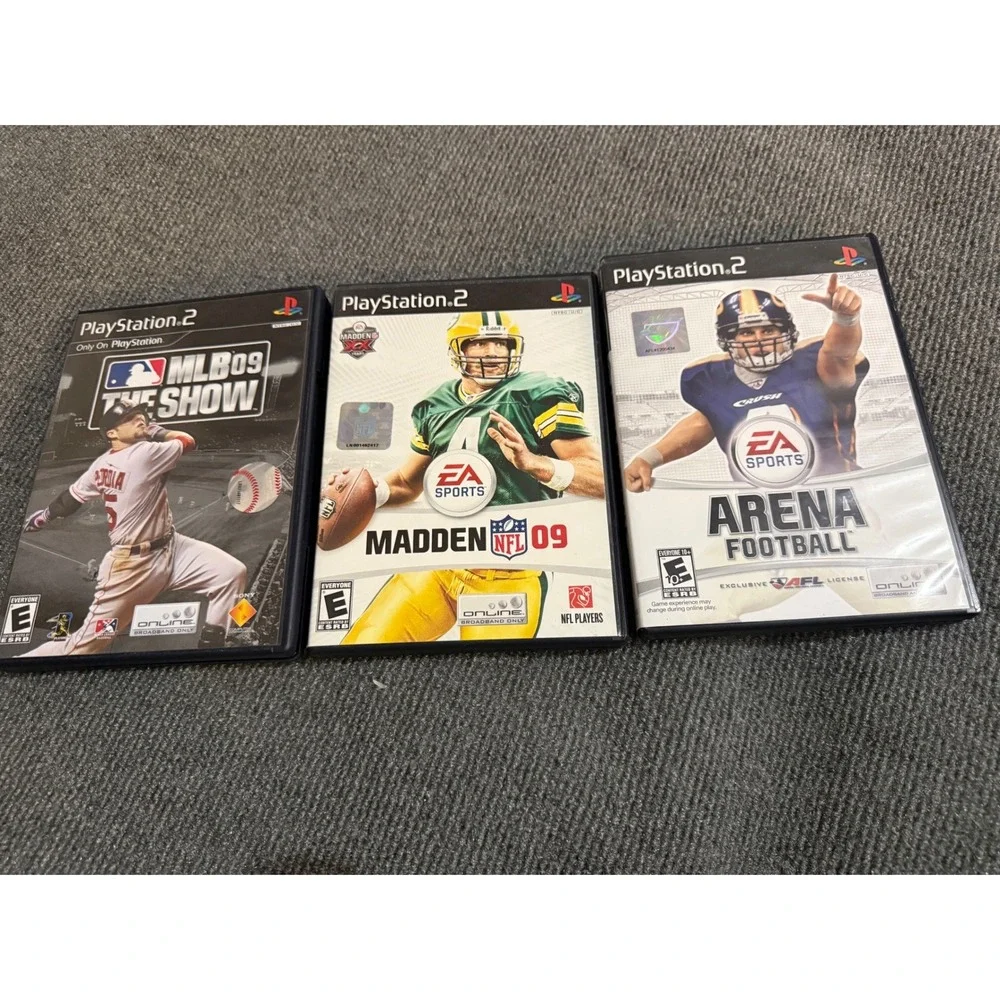 PS2 Sports Game Lot MLB 09 The Show Madden NFL 09 Arena Football PlayStation 2